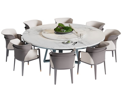 现代圆形餐桌椅组合