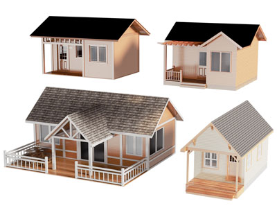 美式乡村别墅 小木屋 建筑