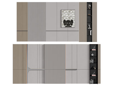 现代背景墙3d模型 现代背景墙