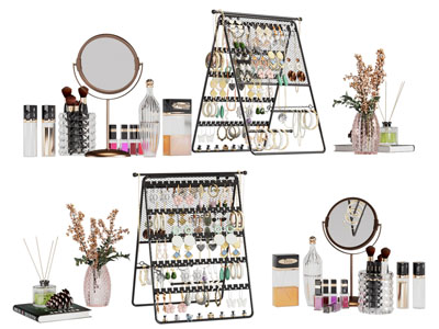 现代化妆品 香水 首饰收纳架摆件组合