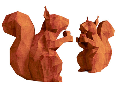 现代几何松鼠雕塑雕刻3d模型 现代几何松鼠雕塑雕刻