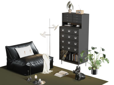 现代懒人沙发 边柜