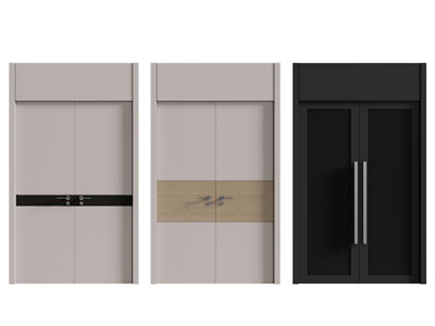 现代双扇平开门 木门