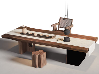 新中式实木茶桌椅组合