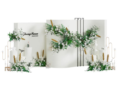 现代花束美陈 摆件组合 户外装置