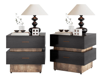 侘寂风床头柜 台灯