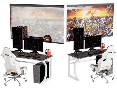现代电脑桌 电竞游戏桌椅组合3d模型 现代电脑桌 电竞游戏桌椅组合
