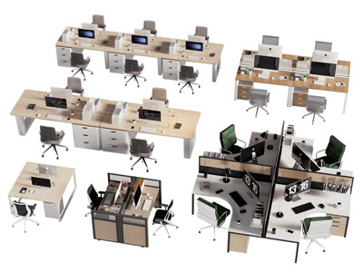 现代办公桌椅组合