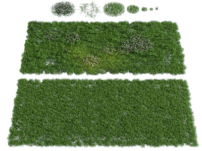 现代长方形草地