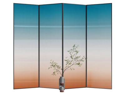 现代渐变玻璃屏风