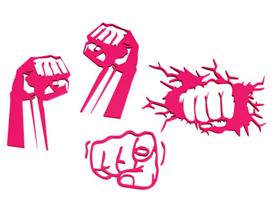 现代拳头剪影 墙饰