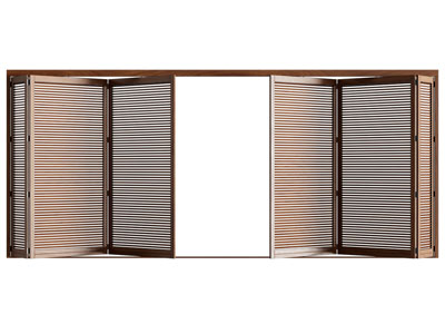 现代实木推拉窗户