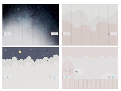 现代床头背景墙3d模型 现代床头背景墙