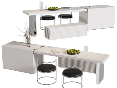 现代餐桌椅组合