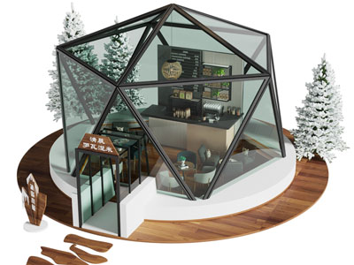 现代玻璃咖啡厅 咖啡馆