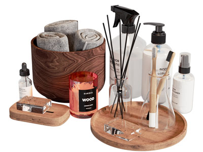 现代托盘香薰 毛巾桶 洗浴用品卫浴小件