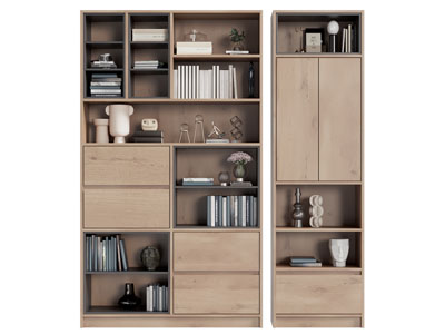 现代实木装饰书柜