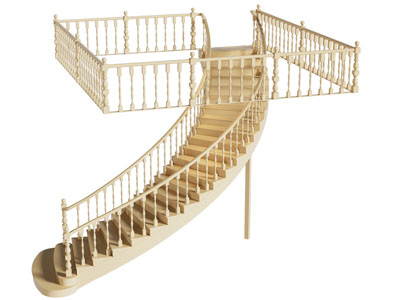 简欧旋转楼梯3d模型 简欧旋转楼梯