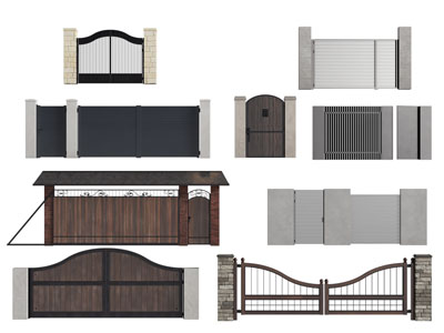 现代庭院铁艺 实木大门