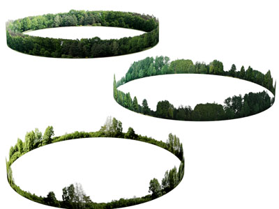 现代环形树林 草地 外境3d模型 现代环形树林 草地 外境
