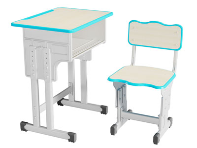 现代学生书桌椅组合3d模型 现代学生书桌椅组合