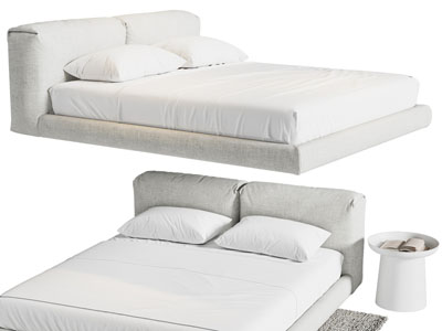 现代布艺双人床