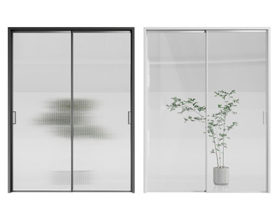 现代玻璃推拉门