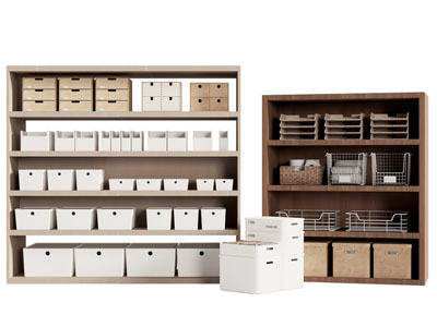 现代开放式实木装饰柜