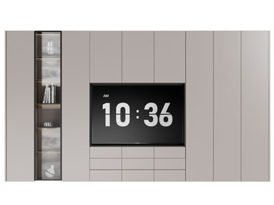 现代嵌入电视机的装饰柜背景墙3d模型 现代嵌入电视机的装饰柜背景墙