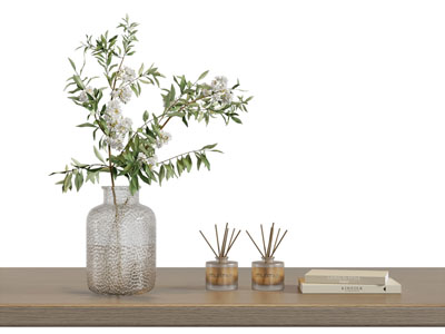 现代锤纹玻璃花瓶花卉 香薰 摆件组合