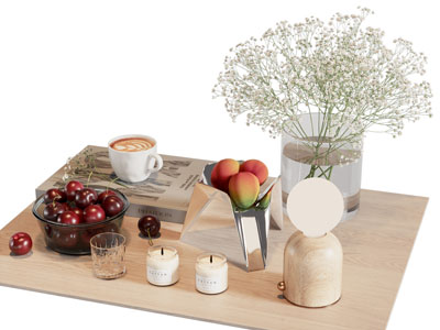 现代果盘 花瓶 烛台摆件组合