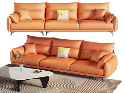 现代多人沙发 茶几组合