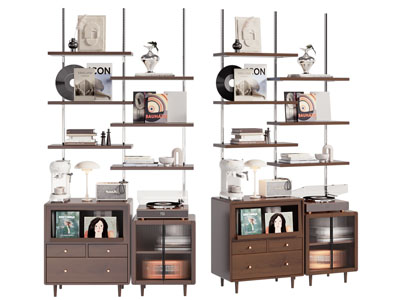 现代中古风装饰柜