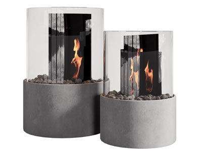 现代圆形壁炉火炉