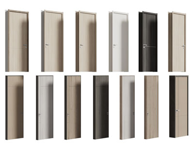 现代单扇平开门 木门