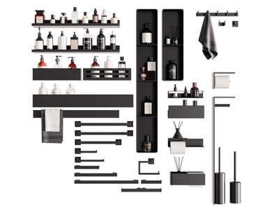 现代洗浴用品收纳架 毛巾架 卫浴柜架