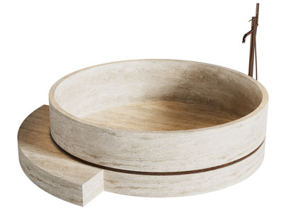 侘寂风洗手盆 水龙头