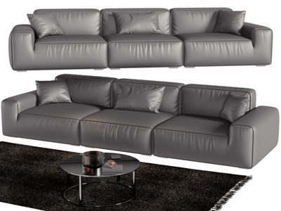 现代多人沙发 茶几组合