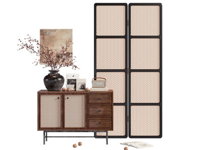 侘寂风玄关柜 隔断