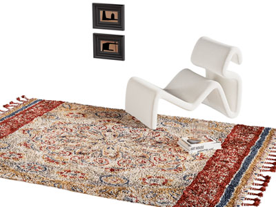 现代毛绒长方形地毯3d模型 现代毛绒长方形地毯