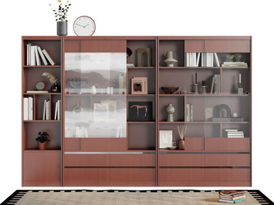 现代中古风装饰柜 书柜