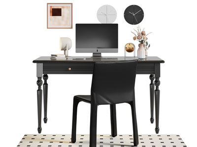 法式书桌椅组合3d模型 法式书桌椅组合