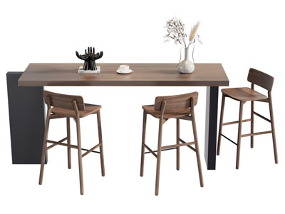 现代实木吧台吧椅