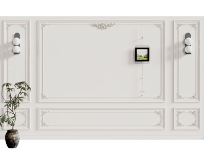 法式雕花石膏线条背景墙3d模型 法式雕花石膏线条背景墙