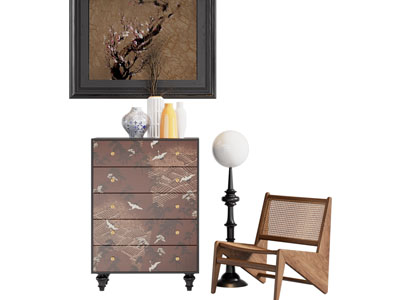 法式中国风玄关柜 斗柜 休闲椅子