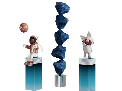 现代雕塑雕刻摆件组合