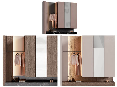 现代入户实木玄关鞋柜