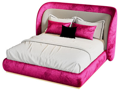 现代布艺双人床