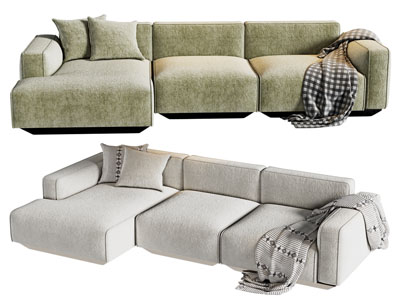 现代转角多人沙发