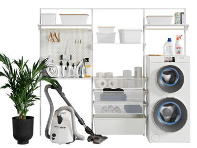 现代阳台洗衣机收纳柜